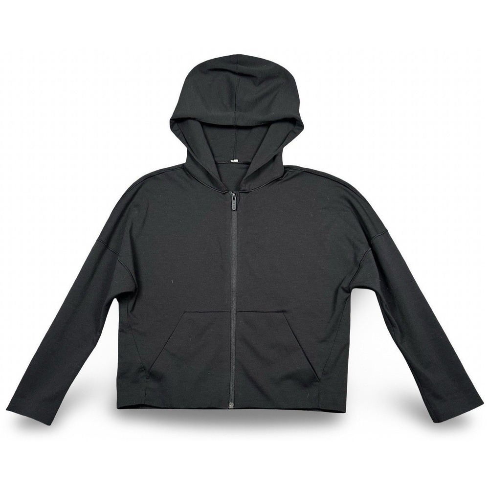 Lululemon Minimal Hoodie Women's 2 Black Full Zip Lightweight Cropped Athleisure